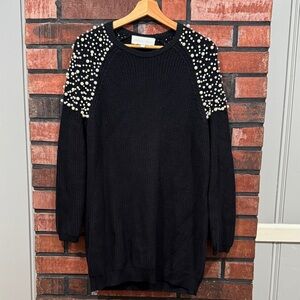 MICHELLE MASON Faux Pearl-embellished Sweater Dress